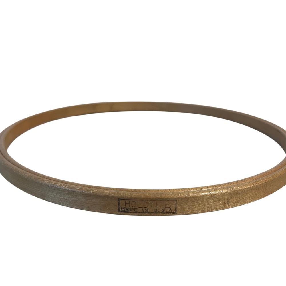 VTG Holdtite Gibbs Round Wooden Embroidery Hoop 8" Brown Wood Spring Tension USA